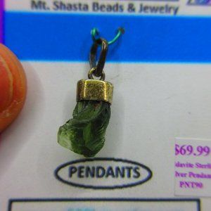 Moldavite Sterling Silver .925 Gemstone Pendant